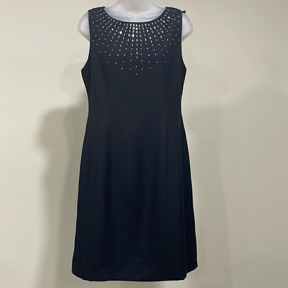 NWOT Jessica Howard Little Black Dress With Silver accents.  Size 10 M medium